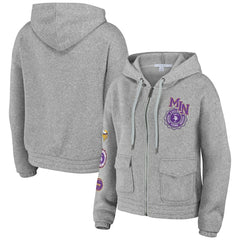 Minnesota Vikings WEAR by Erin Andrews Women's Full-Zip Hoodie Heather Gray
