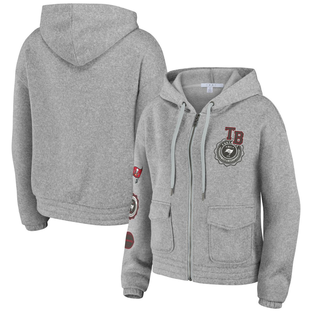 Tampa Bay Buccaneers WEAR by Erin Andrews Women's Full-Zip Hoodie Heather Gray