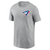 Toronto Blue Jays Nike Cooperstown Collection Large Logo 2-Hit T-Shirt - Heather Gray T-shirts