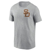 San Diego Padres Nike Cooperstown Collection Large Logo 2-Hit T-Shirt - Heather Gray T-shirts