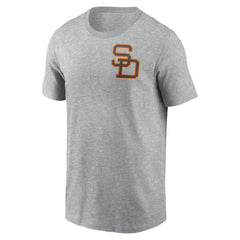 San Diego Padres Nike Cooperstown Collection Large Logo 2-Hit T-Shirt - Heather Gray T-shirts