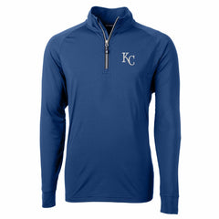 Kansas City Royals Cutter & Buck Adapt Eco Knit Stretch Recycled Quarter-Zip Pullover Top - Royal Pullover