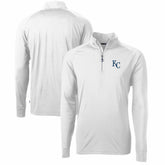 Kansas City Royals Cutter & Buck Adapt Eco Knit Stretch Recycled Quarter-Zip Pullover Top - White Pullover