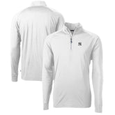 New York Yankees Cutter & Buck Adapt Eco Knit Stretch Recycled Quarter-Zip Pullover Top - White Pullover