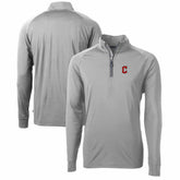 Cleveland Guardians Cutter & Buck Adapt Eco Knit Stretch Recycled Quarter-Zip Pullover Top - Gray Pullover