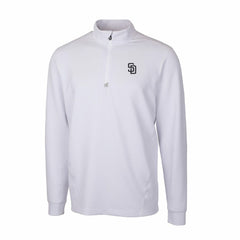 San Diego Padres Cutter & Buck Traverse Stretch Quarter-Zip Pullover Top - White Pullover