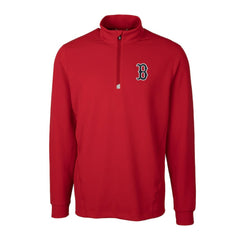 Boston Red Sox Cutter & Buck Traverse Stretch Quarter-Zip Pullover Top - Red Pullover