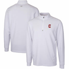 Cleveland Guardians Cutter & Buck Traverse Stretch Quarter-Zip Pullover Top - White Pullover