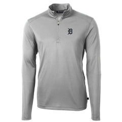 Detroit Tigers Cutter & Buck Virtue Eco Pique Recycled Quarter-Zip Pullover Top - Gray Pullover