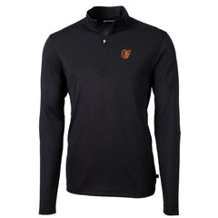Baltimore Orioles Cutter & Buck Virtue Eco Pique Recycled Quarter-Zip Pullover Top - Black Pullover