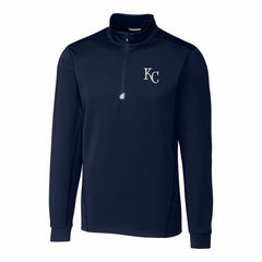 Kansas City Royals Cutter & Buck Big & Tall Traverse Stretch Quarter-Zip Pullover Top - Navy Pullover