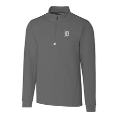 Detroit Tigers Cutter & Buck Big & Tall Traverse Stretch Quarter-Zip Pullover Top - Gray Pullover