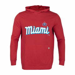Miami Marlins Levelwear City Connect Relay Core Logo Pullover Hoodie - Red Hoodies