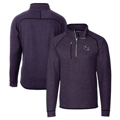 Minnesota Vikings Cutter & Buck Helmet Mainsail Sweater-Knit Half-Zip Pullover Jacket Purple