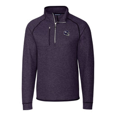 Minnesota Vikings Cutter & Buck Helmet Mainsail Sweater-Knit Half-Zip Pullover Jacket Purple