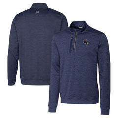 Chicago Bears Cutter & Buck Helmet Stealth Heathered Quarter-Zip Pullover Top Navy