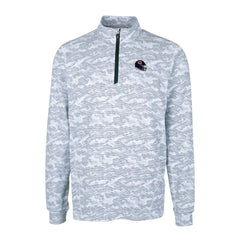Chicago Bears Cutter & Buck Helmet Traverse Camo Print Stretch Quarter-Zip Pullover Top Charcoal