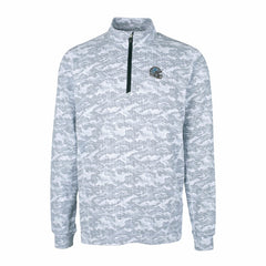 Detroit Lions Cutter & Buck Helmet Traverse Camo Print Stretch Quarter-Zip Pullover Top Charcoal