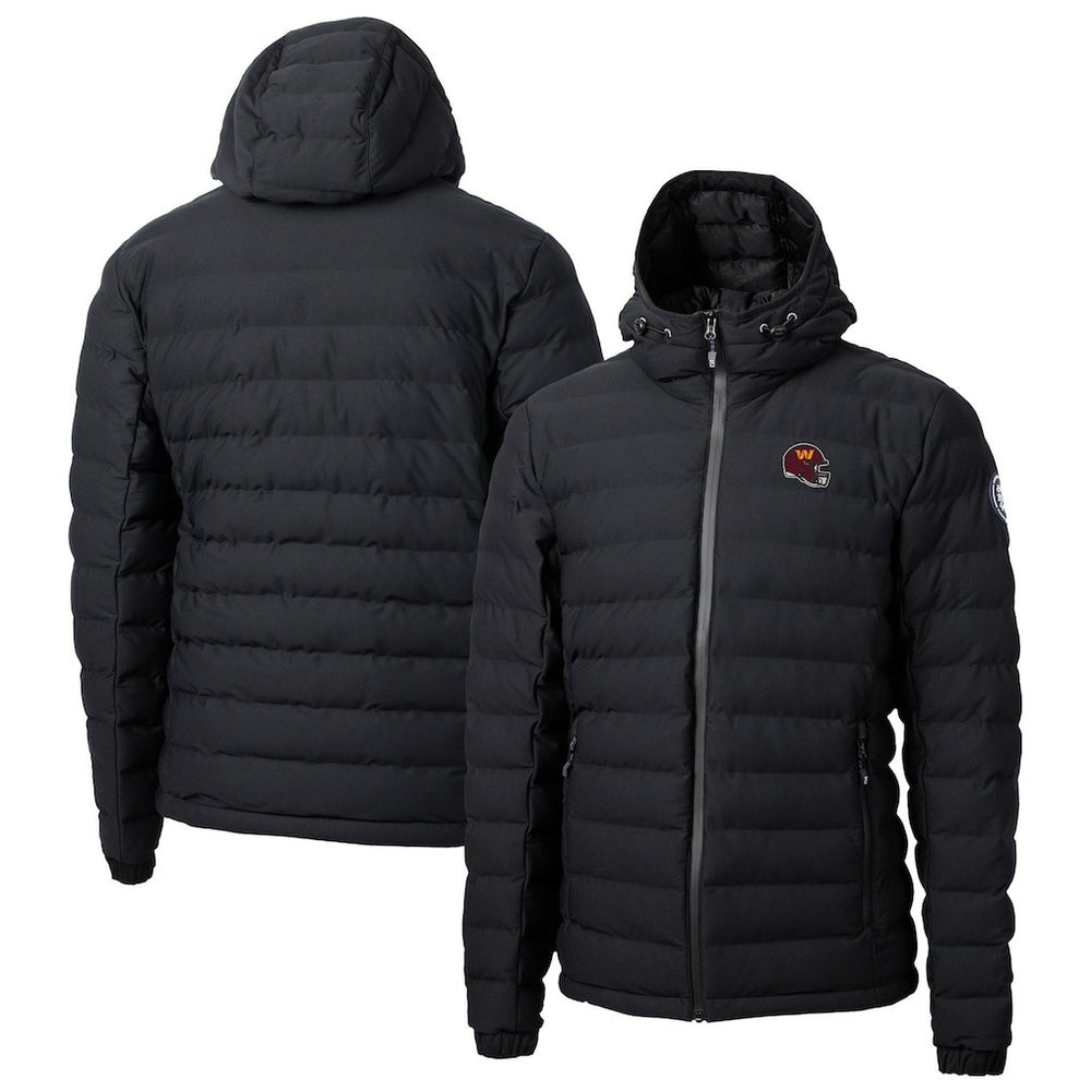 Washington Commanders Cutter & Buck Helmet Mission Ridge Repreve Eco Insulated Puffer Full-Zip Jacket Black
