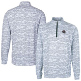 Tampa Bay Buccaneers Cutter & Buck Helmet Traverse Camo Print Stretch Quarter-Zip Pullover Top Charcoal