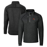 Washington Commanders Cutter & Buck Helmet Mainsail Sweater-Knit Half-Zip Pullover Jacket Charcoal