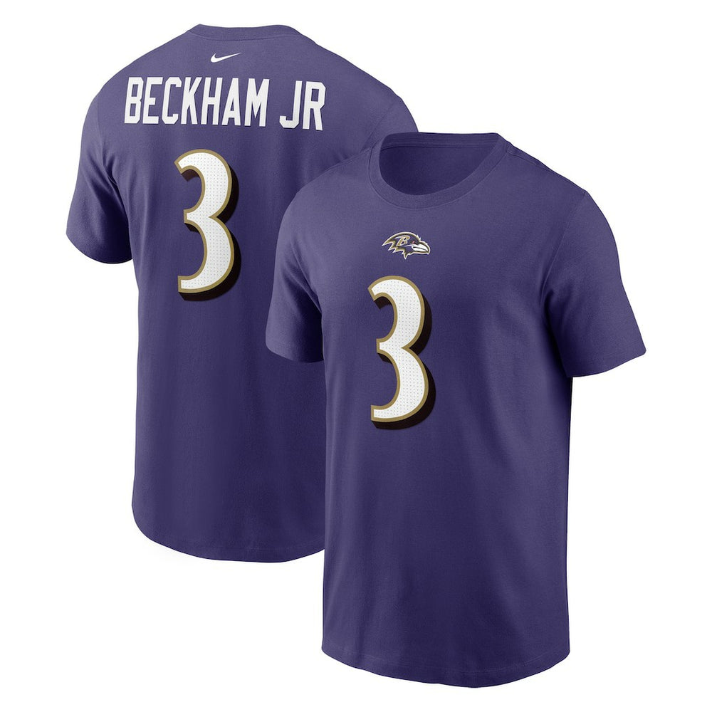 Odell Beckham Jr. Baltimore Ravens Player Name & Number T-Shirt Purple