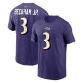 Odell Beckham Jr. Baltimore Ravens Player Name & Number T-Shirt Purple