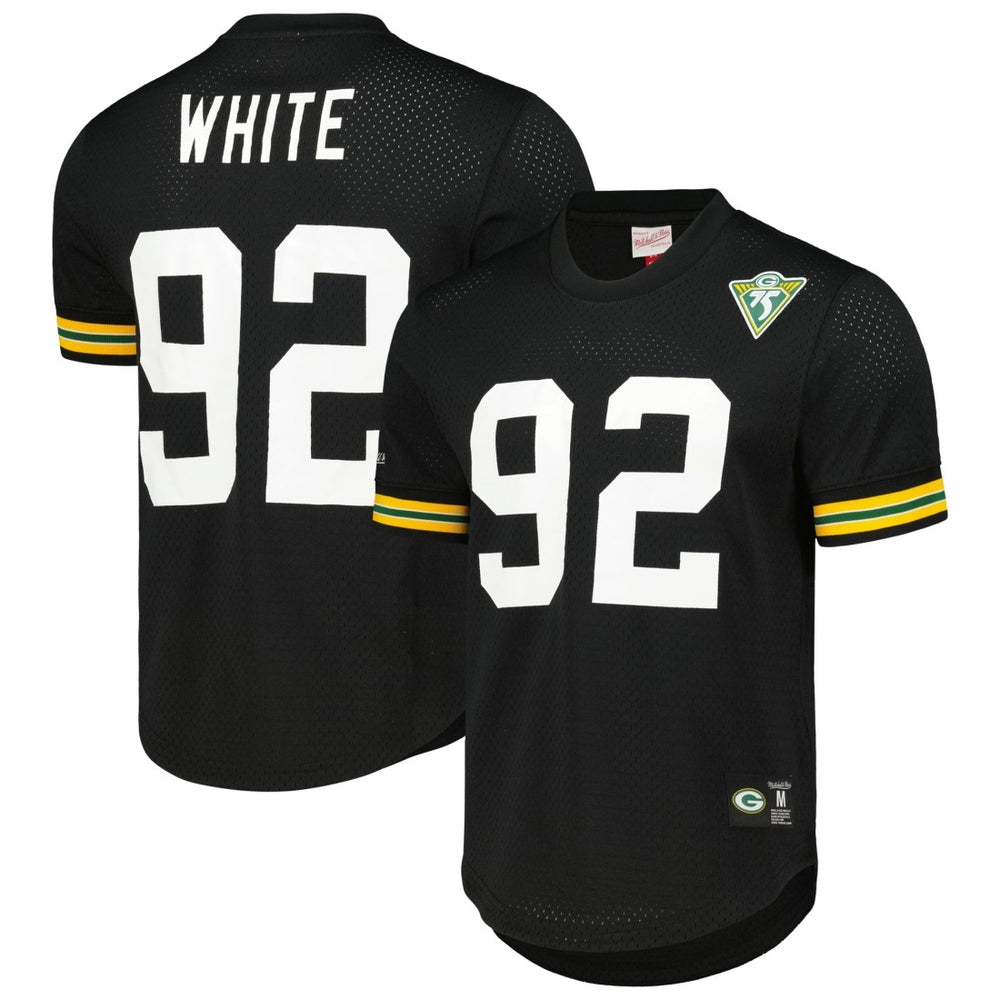 Reggie White Green Bay Packers Retired Player Name and Number Mesh Top Black