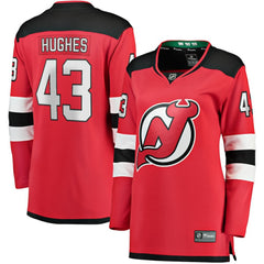 NHL Luke Hughes New Jersey Devils Fanatics Women's Home Breakaway Player Jersey - Red