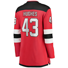 NHL Luke Hughes New Jersey Devils Fanatics Women's Home Breakaway Player Jersey - Red