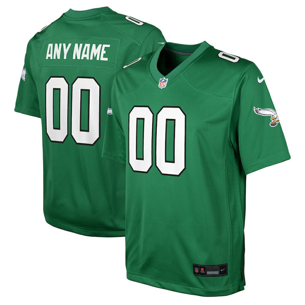 NFL Philadelphia Eagles Youth Alternate Custom Game Jersey - Kelly Green