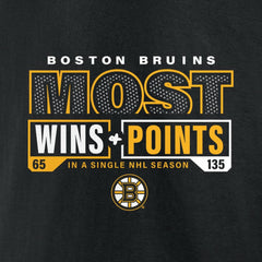 NHL Boston Bruins Most Ever NHL Wins & Points T-Shirt - Black