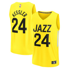 NBA Walker Kessler Utah Jazz Youth Fast Break Player Jersey - Icon Edition - Yellow
