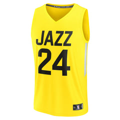 Walker Kessler Utah Jazz Youth Fast Break Player Jersey Icon Edition Yellow