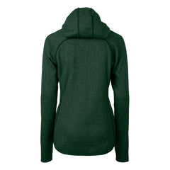 Green Bay Packers Cutter & Buck Women's Helmet Logo Mainsail Sweater-Knit Full-Zip Hoodie Green