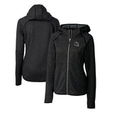 Baltimore Ravens Cutter & Buck Women's Helmet Logo Mainsail Sweater-Knit Full-Zip Hoodie Charcoal