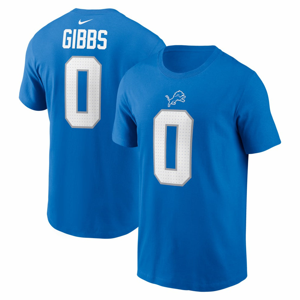 Jahmyr Gibbs Detroit Lions Name & Number T-Shirt Blue