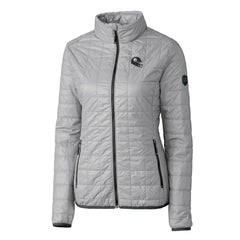 Pittsburgh Steelers Cutter & Buck Women's Helmet Logo Rainier PrimaLoft Eco Insulated Full-Zip Puffer Jacket Gray