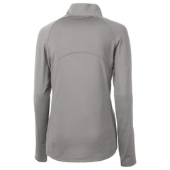 New York Jets Cutter & Buck Women's Helmet Logo Adapt Eco Knit Stretch Recycled Half-Zip Pullover Top Gray