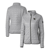 Baltimore Ravens Cutter & Buck Women's Helmet Logo Rainier PrimaLoft Eco Insulated Full-Zip Puffer Jacket Gray