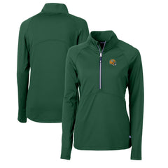 Green Bay Packers Cutter & Buck Women's Helmet Logo Adapt Eco Knit Stretch Recycled Half-Zip Pullover Top Green