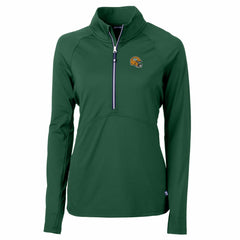 Green Bay Packers Cutter & Buck Women's Helmet Logo Adapt Eco Knit Stretch Recycled Half-Zip Pullover Top Green