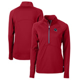 Houston Texans Cutter & Buck Women's Helmet Logo Adapt Eco Knit Stretch Recycled Half-Zip Pullover Top Red