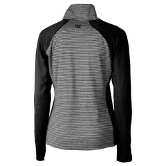 Cincinnati Bengals Cutter & Buck Women's Helmet Logo DryTec Forge Tonal Stripe Stretch Half-Zip Top Black