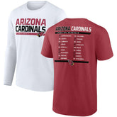 Arizona Cardinals Two-Pack 2023 Schedule T-Shirt Combo Set Cardinal/White