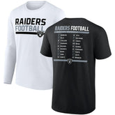 Las Vegas Raiders Two-Pack 2023 Schedule T-Shirt Combo Set Black/White