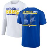Los Angeles Rams Two-Pack 2023 Schedule T-Shirt Combo Set Royal/White