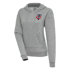 Minnesota Twins Antigua Women's Victory Pullover Hoodie - Heather Gray Hoodies