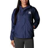 New York Yankees Columbia Women's Flash Challenger Full-Zip Windbreaker Jacket - Navy Jackets