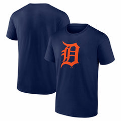 Detroit Tigers Logo Athletic Official Logo T-Shirt - Navy T-shirts